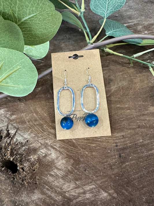 Mila Earrings ~ Blue/Silver
