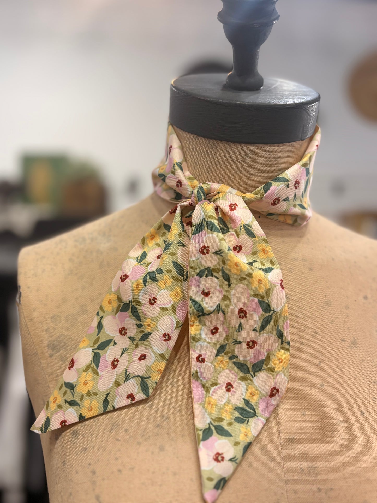 Easy Peasy Twilly Scarf ~ Floral/Stripes