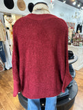 Coziest Place High Low Turtleneck Sweater ~ Burgundy