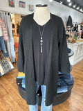 On Your Own Ribbed Cardigan ~ Black