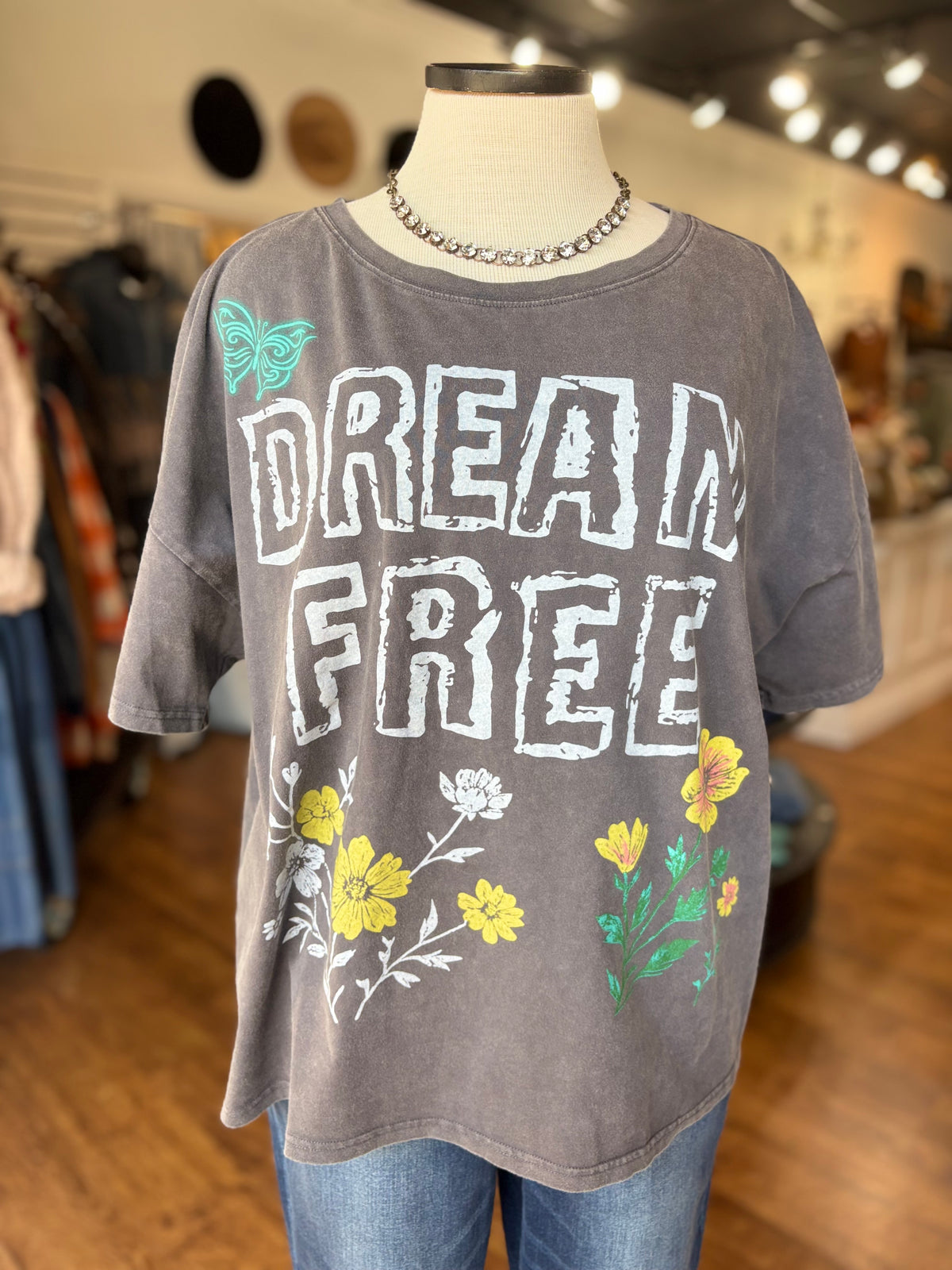 Dream Free Mineral Wash Graphic Tee