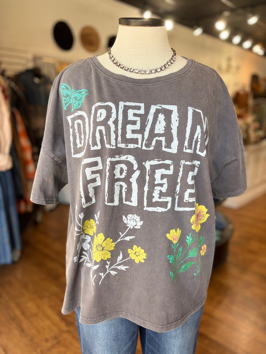 Dream Free Mineral Wash Graphic Tee
