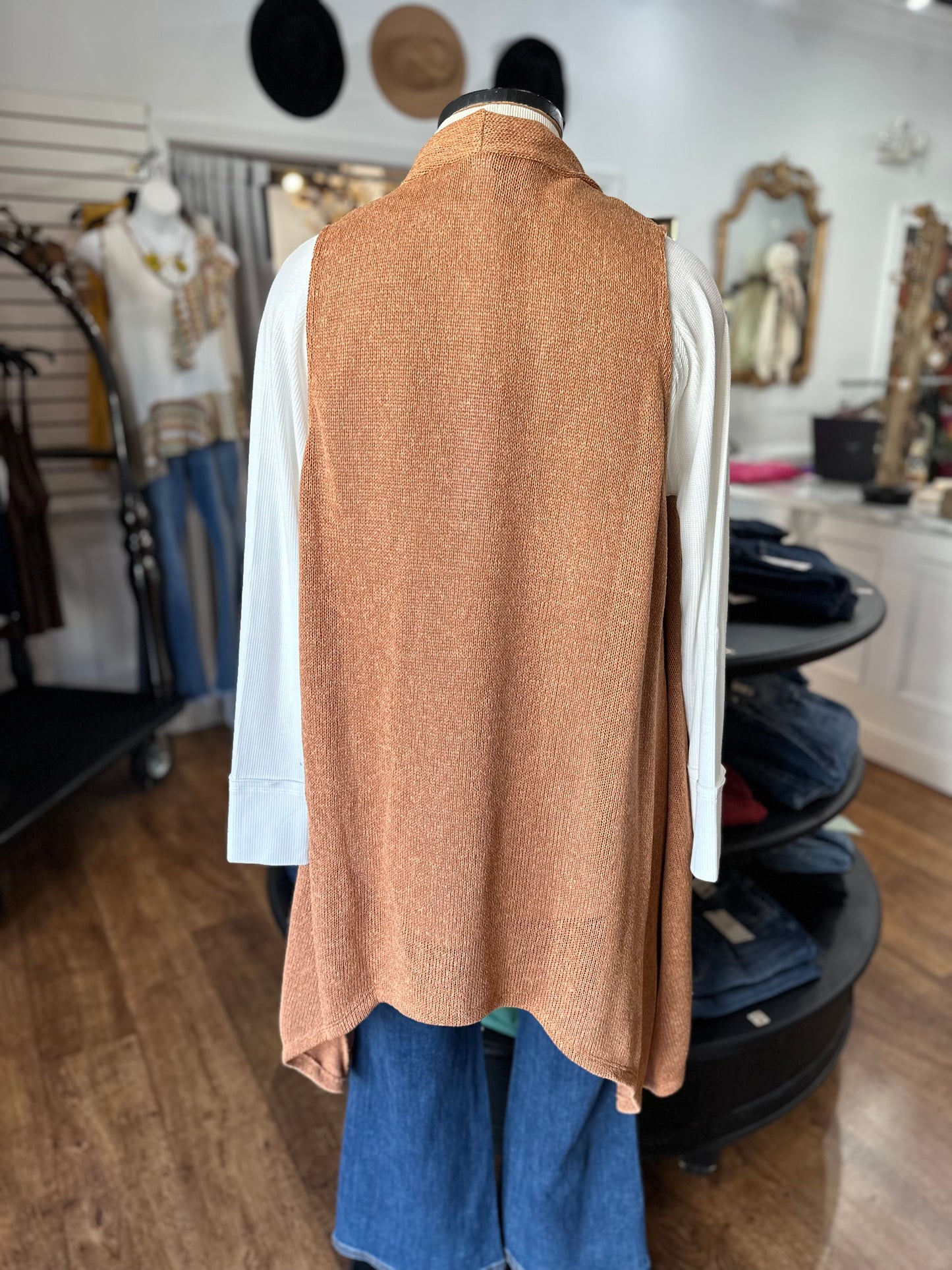 Halfway There Sleeveless Vest ~ Toffee
