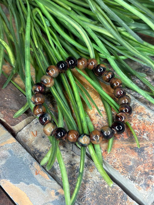 In My Element Beaded Bracelet ~ Chocolate Brown