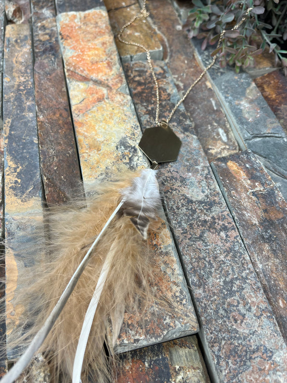 Chasing Love Feather Charm Necklace