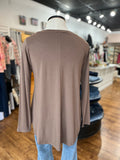 Relaxed Fit Long Sleeved T-Shirt ~ Mocha