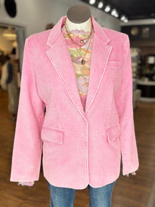 Insta Famous Corduroy Blazer ~ Washed Pink