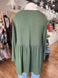 Can't Miss Babydoll Top ~ Army Green