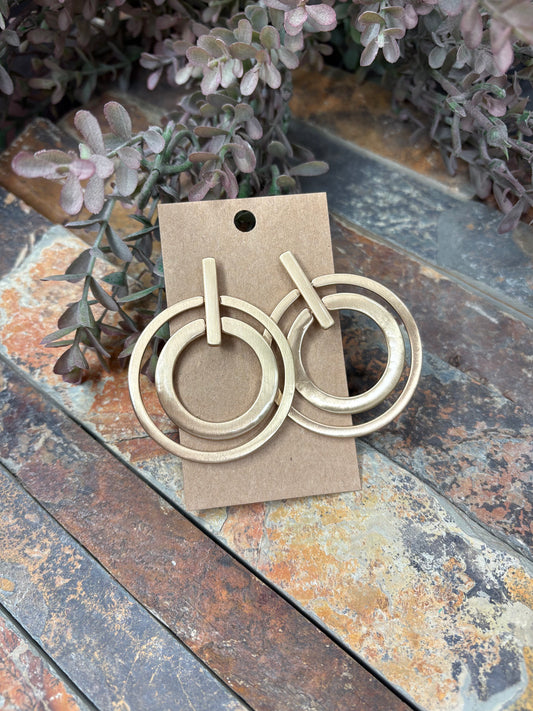 Double Duty Gold Circle Earrings