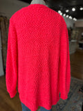 Face The Day Open Front Cardigan ~ Neon Coral Pink