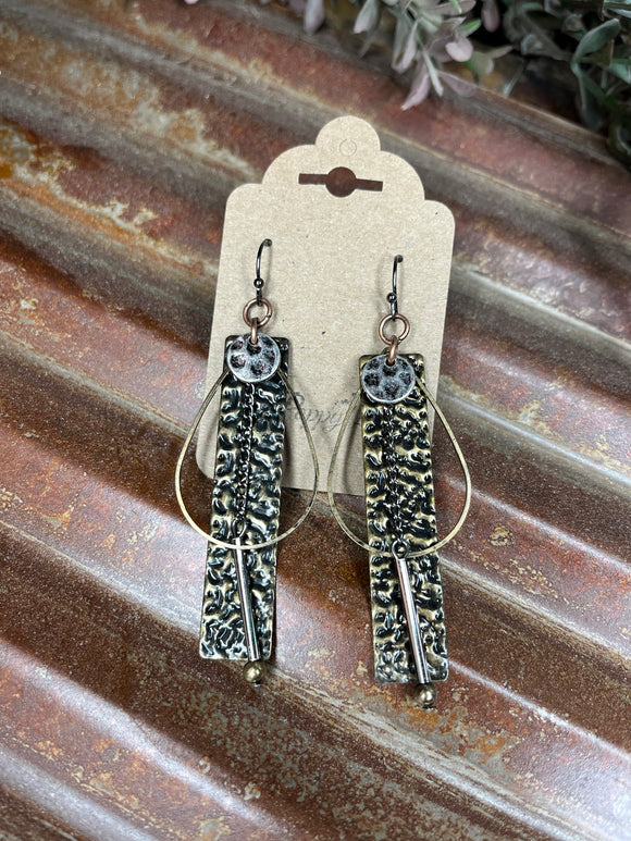 Soulful Antique Gold Collage Earrings