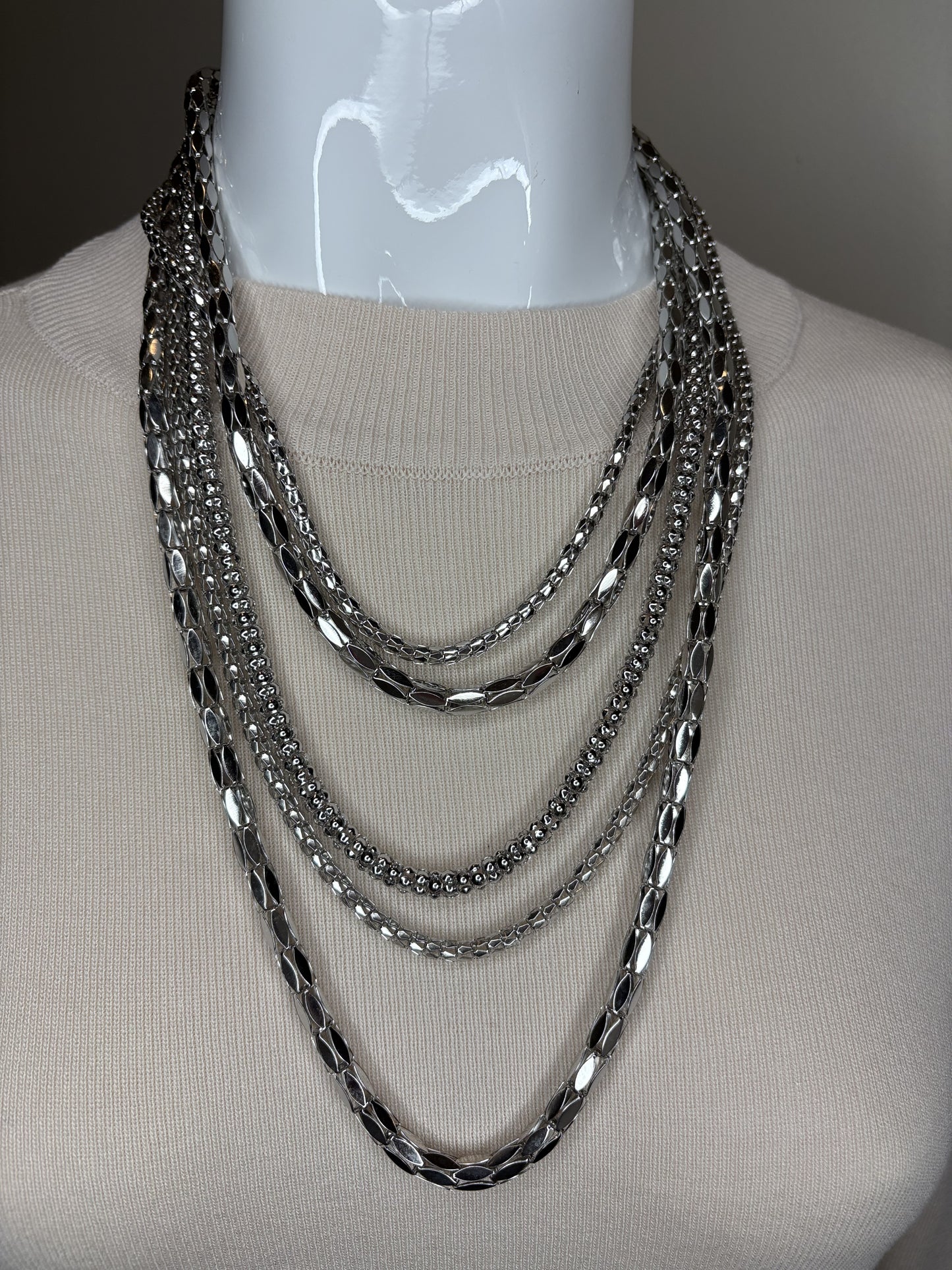 Shine Bright Silver Layered Necklace