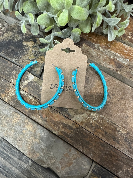 Beach Hustle Hoop Earrings ~ Turquoise