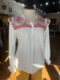 All The Info We Need Embroidered Top ~ Ivory