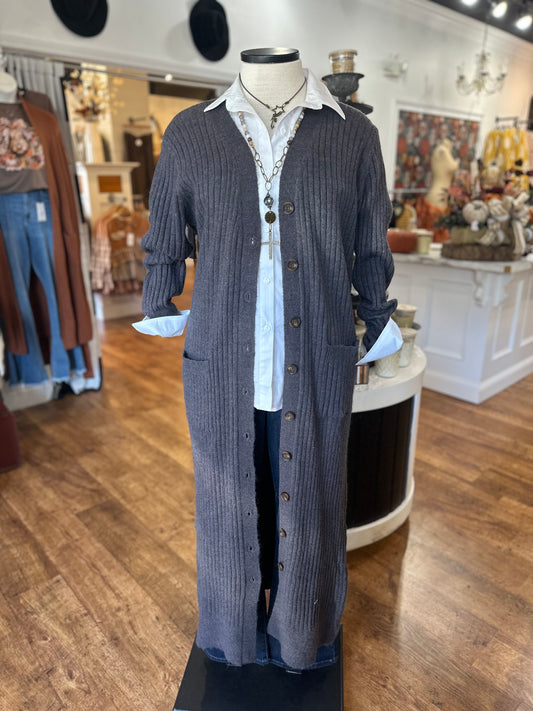 Filled With Hope Duster Cardigan ~ Charcoal