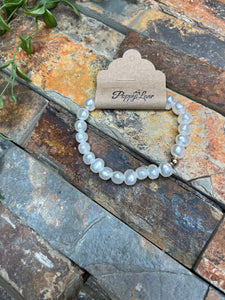 White Crystal Beaded Bracelet Set - #4