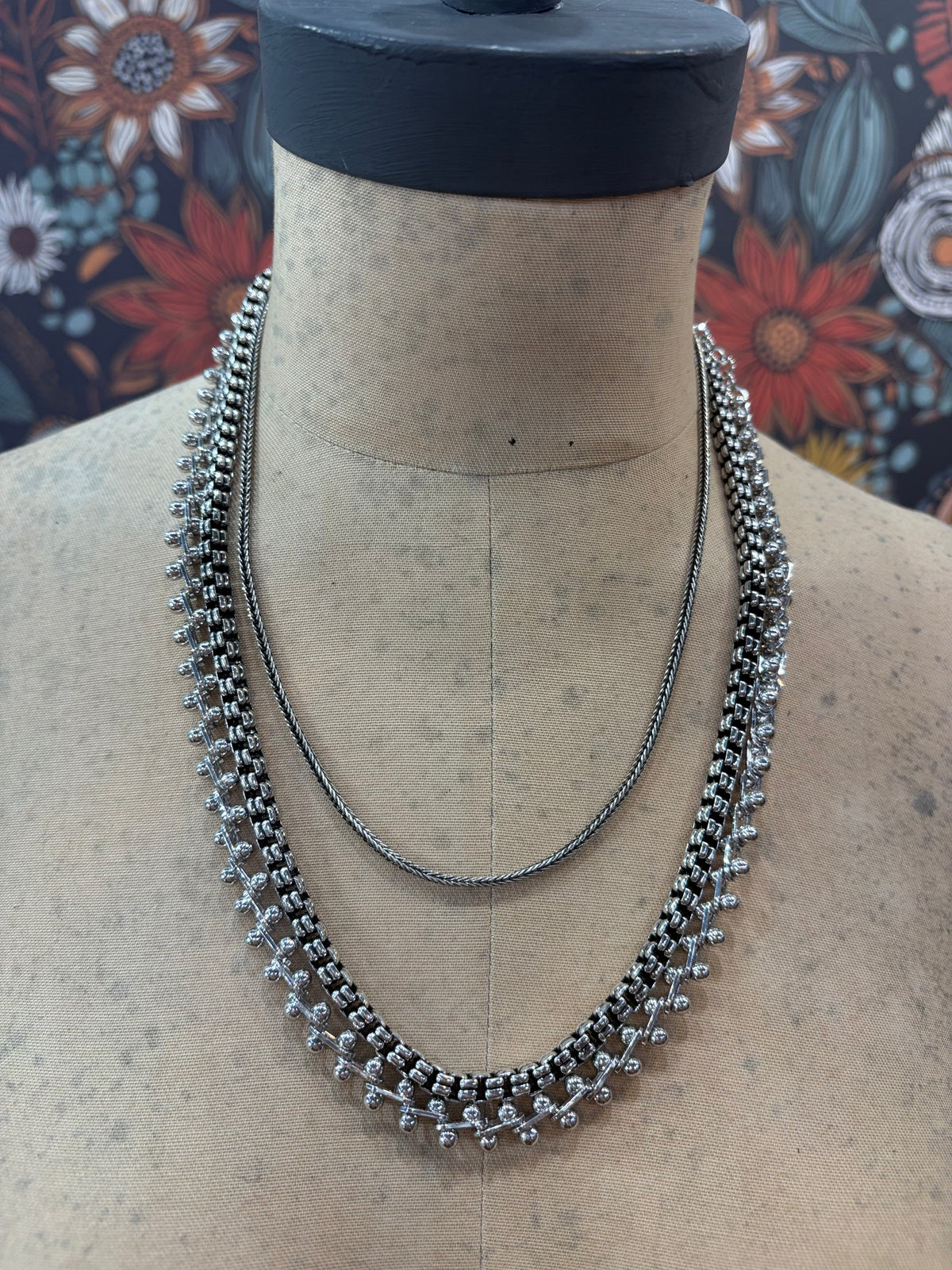 Mixed Signals Layered Necklace - Silver