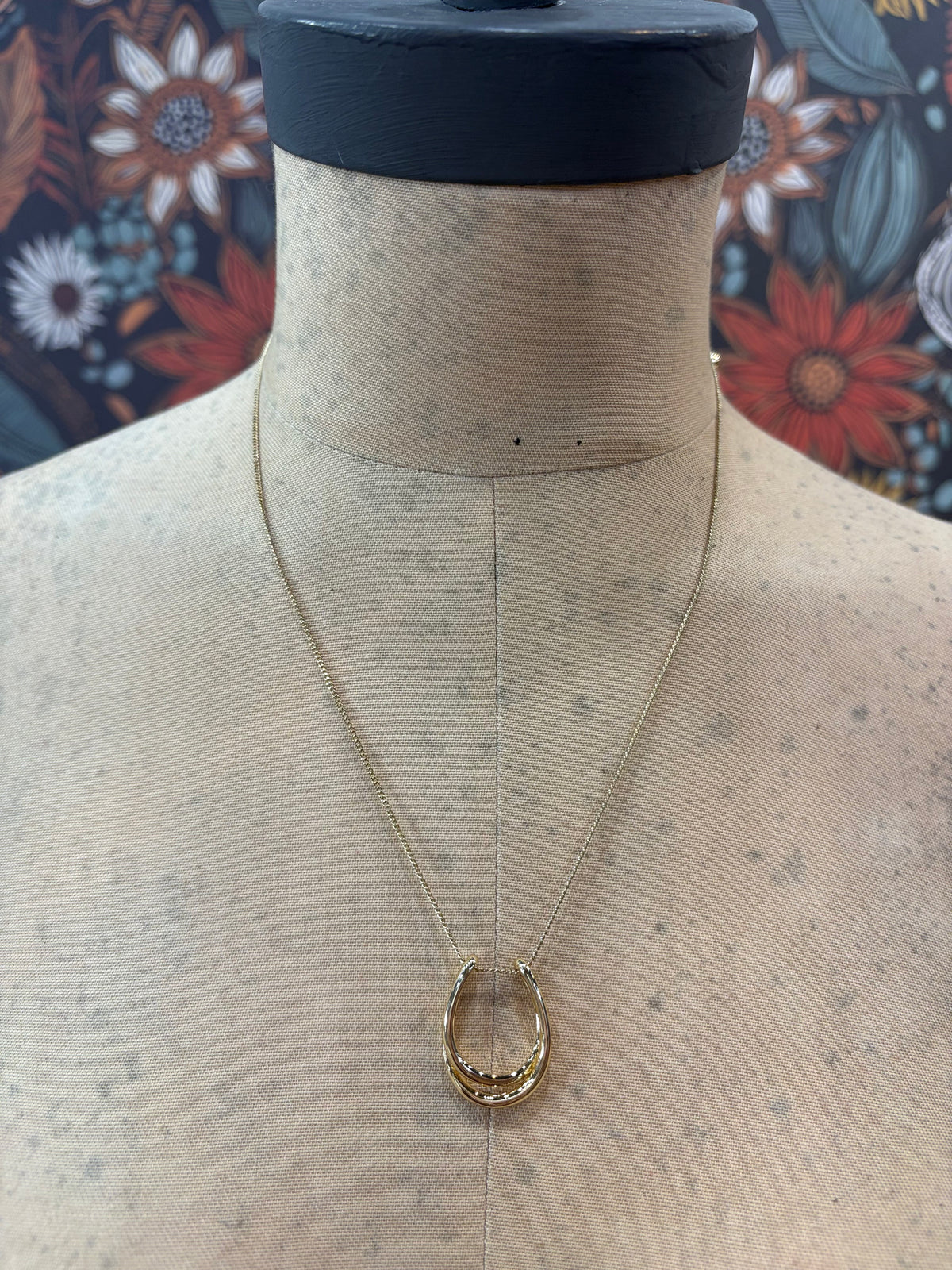Double Take Gold Pendant Necklace