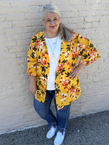 Never Miss A Beat Floral Kimono ~ Yellow