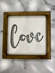 Framed Love Sign with Metal Cutout