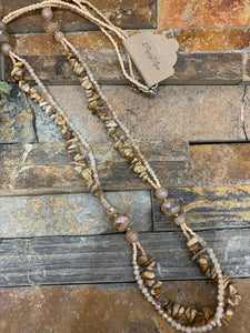 Natural Stone And Beaded Necklace
