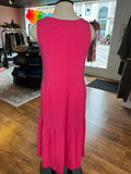 Get On Board Tiered Midi Dress ~ Fuchsia
