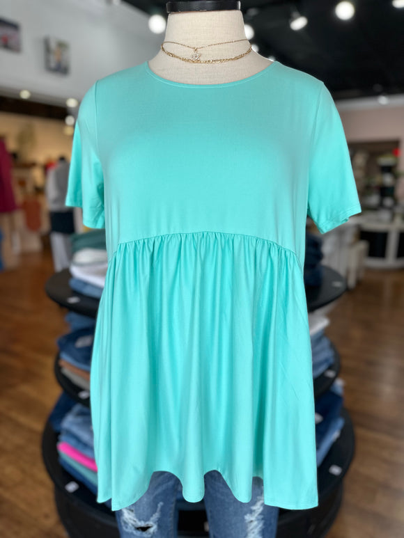 Just Can't Lose Babydoll Top ~ Mint